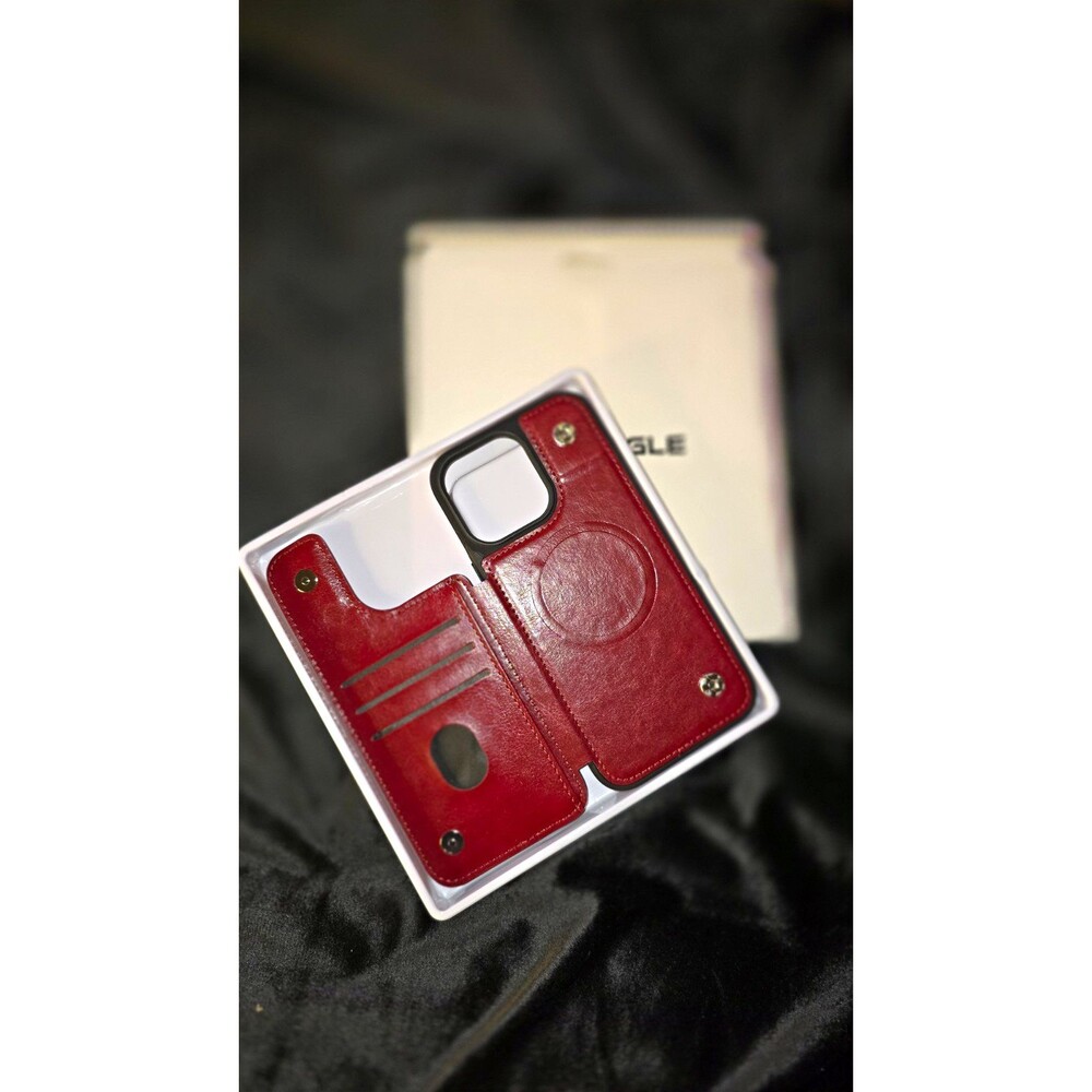 Burgundy & Black Wallet Case Cover for Google Phone with Card Pocket